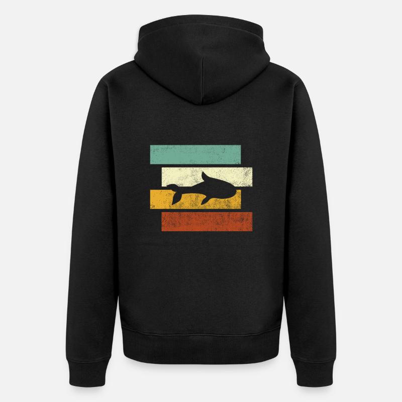 Poisson Rétro - Veste à capuche bio Premium Unisexe - noir