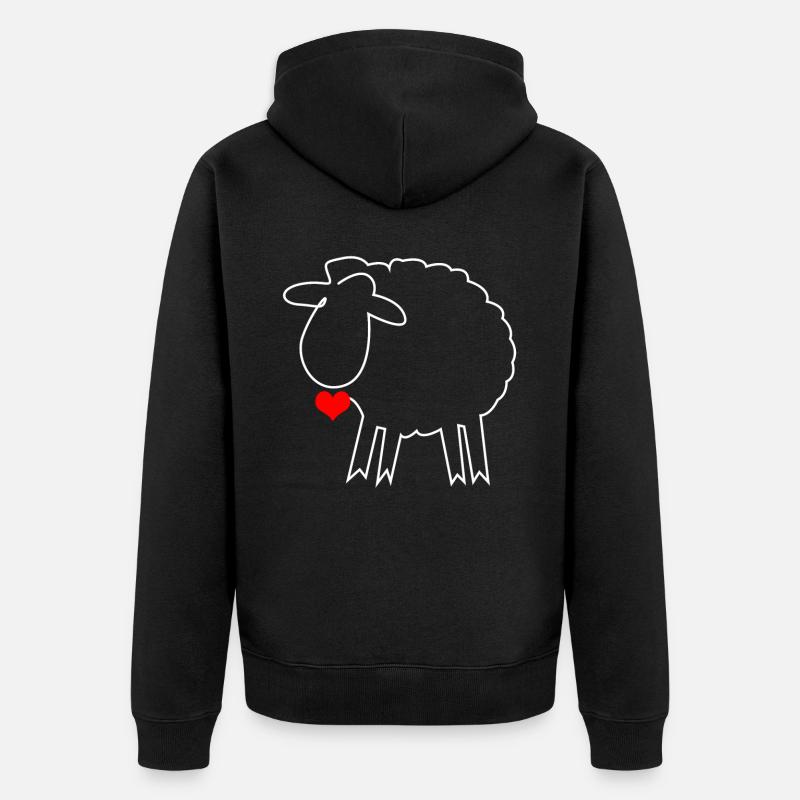 Moutons Berger Moutons - Veste à capuche bio Premium Unisexe - noir