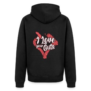 Dietitian I Love Your Guts Nutritionist Dietitians - Unisex Premium Organic Zip Hoodie - black - Back - Nico (187cm)