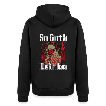 Satan Beelzebub Devil Gothic Pentagram Mystical - Unisex Premium Organic Zip Hoodie - black - Back - Nico (187cm)