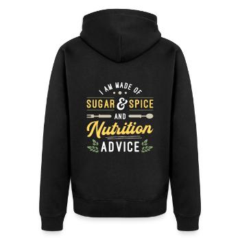 Dietitian I Am Made Of Sugar Vegetarian Dietitians - Unisex Premium Organic Zip Hoodie - black - Back - Nico (187cm)