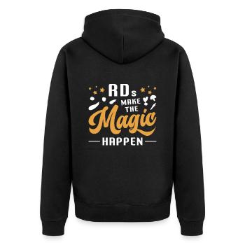 Dietitian RD's Make The Magic Happen Health Coach - Unisex Premium Organic Zip Hoodie - black - Back - Nico (187cm)