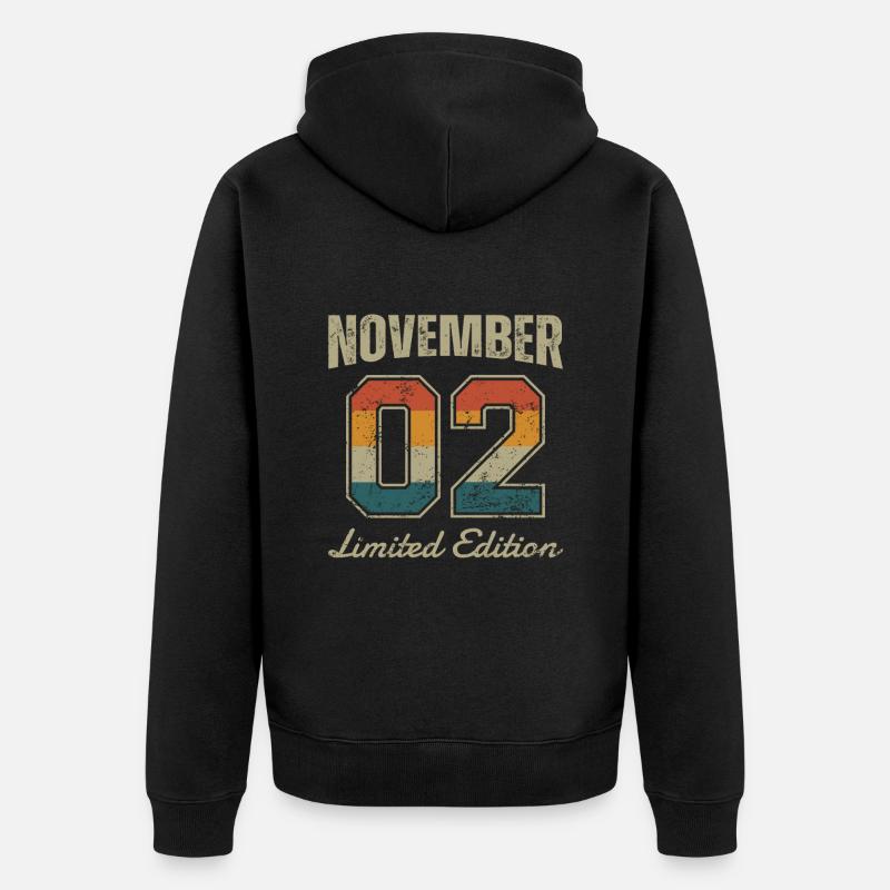 Date de naissance : Novembre 2002 - Edition Limitée Rétro - Veste à capuche bio Premium Unisexe - noir