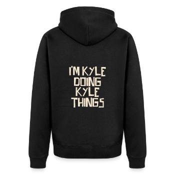 I'm Kyle doing Kyle things - Unisex Premium Organic Zip Hoodie - black - Back - Nico (187cm)