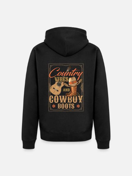 Country Vibes - Unisex Premium Organic Zip Hoodie - black
