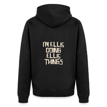 I'm Ellis doing Ellis things - Unisex Premium Organic Zip Hoodie - black - Back - Nico (187cm)