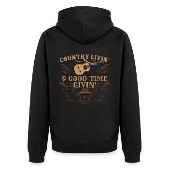 Guitare Musique Country - Veste à capuche bio Premium Unisexe - noir - Dos - Nico (187cm)