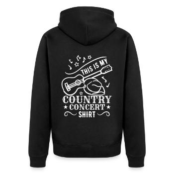 Das ist mein Country-Konzert-Shirt - Unisex Premium Bio Zip Hoodie - Schwarz - Hinten - Nico (187cm)