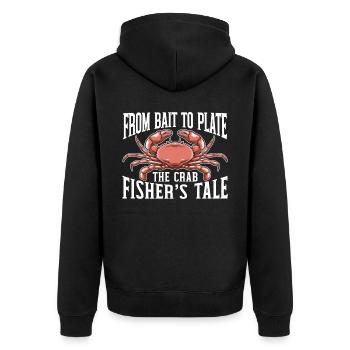 Krabbenfischen Krabbenfischer Krabbenfischer Krabben - Unisex Premium Bio Zip Hoodie - Schwarz - Hinten - Nico (187cm)