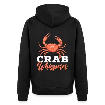 Krabbenfischen Krabbenfischer Krabbenfischer Krabben - Unisex Premium Bio Zip Hoodie - Schwarz - Hinten - Nico (187cm)