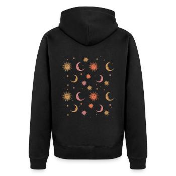 Whimsigoth Esthétique Hippie Heavenly Vintage - Veste à capuche bio Premium Unisexe - noir - Dos - Nico (187cm)