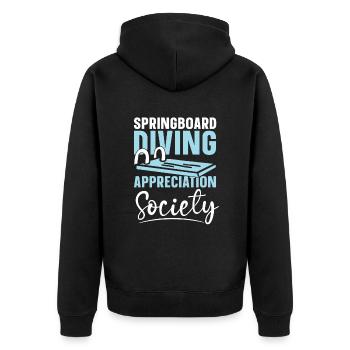 Turmspringen Turmspringer - Unisex Premium Bio Zip Hoodie - Schwarz - Hinten - Nico (187cm)
