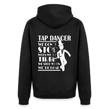 Tap Dance - Clogging Dance - Funny Tap Dancing - Unisex Premium Bio Zip Hoodie - Schwarz - Hinten - Nico (187cm)