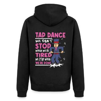 Tap Dance - Clogging Dance - Funny Tap Dancing - Unisex Premium Bio Zip Hoodie - Schwarz - Hinten - Nico (187cm)