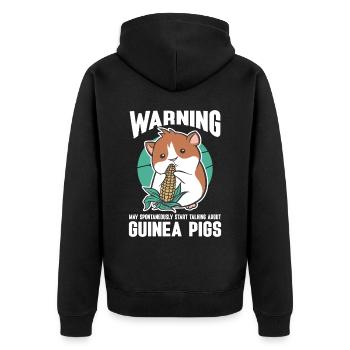 Meerschweinchen Geschenk Haustier Meerschweinchen - Unisex Premium Bio Zip Hoodie - Schwarz - Hinten - Nico (187cm)