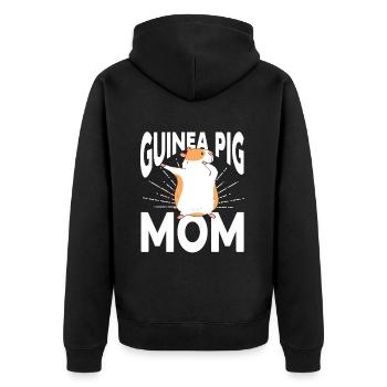 Meerschweinchen Geschenk Haustier Meerschweinchen - Unisex Premium Bio Zip Hoodie - Schwarz - Hinten - Nico (187cm)