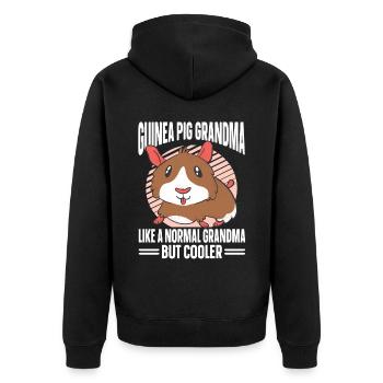 Meerschweinchen Geschenk Haustier Meerschweinchen - Unisex Premium Bio Zip Hoodie - Schwarz - Hinten - Nico (187cm)