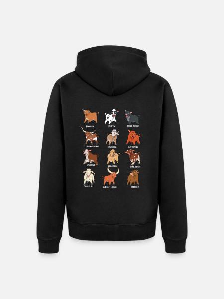 Different Kawaii Cows - Unisex Premium Organic Zip Hoodie - black