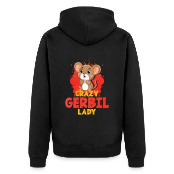 Rennmaus Maus Geschenk - Unisex Premium Bio Zip Hoodie - Schwarz - Hinten - Nico (187cm)