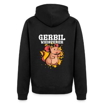 Rennmaus Maus Geschenk - Unisex Premium Bio Zip Hoodie - Schwarz - Hinten - Nico (187cm)
