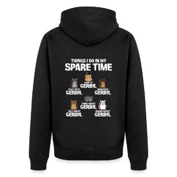 Rennmaus Maus Geschenk - Unisex Premium Bio Zip Hoodie - Schwarz - Hinten - Nico (187cm)