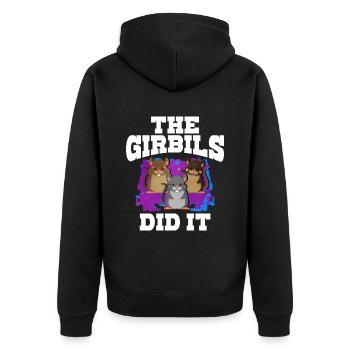 Rennmaus Maus Geschenk - Unisex Premium Bio Zip Hoodie - Schwarz - Hinten - Nico (187cm)