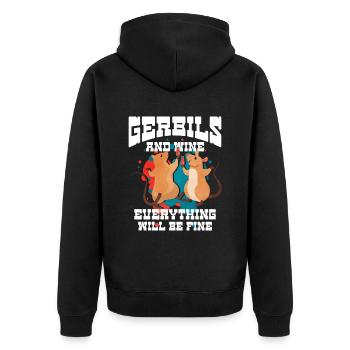 Rennmaus Maus Geschenk - Unisex Premium Bio Zip Hoodie - Schwarz - Hinten - Nico (187cm)