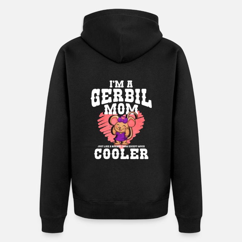 Cadeau de souris gerbille - Veste à capuche bio Premium Unisexe - noir