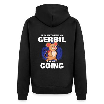 Rennmaus Maus Geschenk - Unisex Premium Bio Zip Hoodie - Schwarz - Hinten - Nico (187cm)