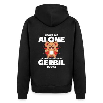 Rennmaus Maus Geschenk - Unisex Premium Bio Zip Hoodie - Schwarz - Hinten - Nico (187cm)