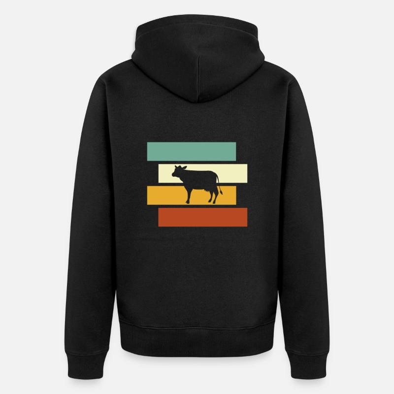 Vache Rétro - Veste à capuche bio Premium Unisexe - noir
