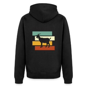 Chèvre Rétro - Veste à capuche bio Premium Unisexe - noir - Dos - Nico (187cm)
