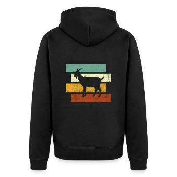 Chèvre Rétro - Veste à capuche bio Premium Unisexe - noir - Dos - Nico (187cm)