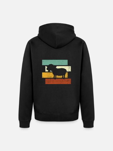 Sheep retro - Unisex Premium Organic Zip Hoodie - black