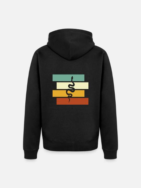 Serpent Rétro - Veste à capuche bio Premium Unisexe - noir