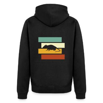 Maus Retro - Unisex Premium Bio Zip Hoodie - Schwarz - Hinten - Nico (187cm)