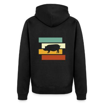 Cochon Rétro - Veste à capuche bio Premium Unisexe - noir - Dos - Nico (187cm)