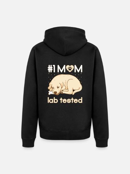 mom lab tested - Unisex Premium Organic Zip Hoodie - black