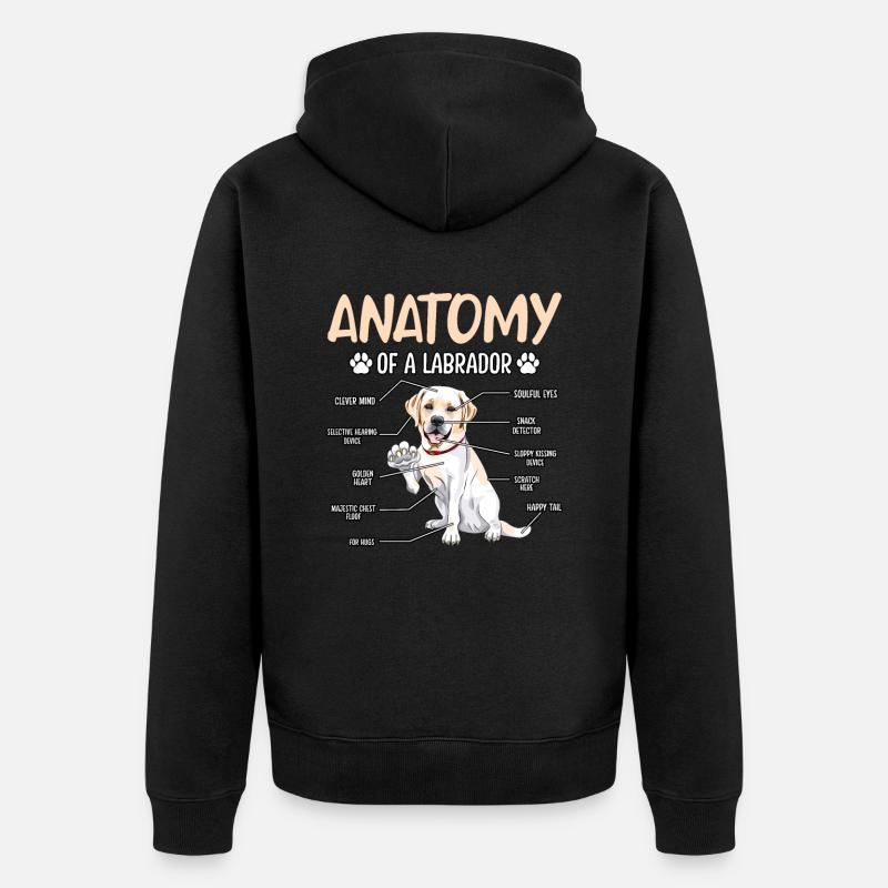Anatomie du Labrador - Veste à capuche bio Premium Unisexe - noir