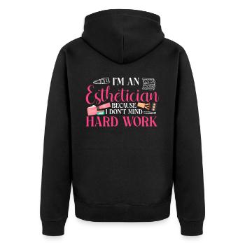 Cute Licensed Esthetician Skincare - Unisex Premium Bio Zip Hoodie - Schwarz - Hinten - Nico (187cm)