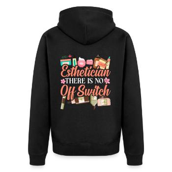 Cute Licensed Esthetician Skincare - Unisex Premium Bio Zip Hoodie - Schwarz - Hinten - Nico (187cm)