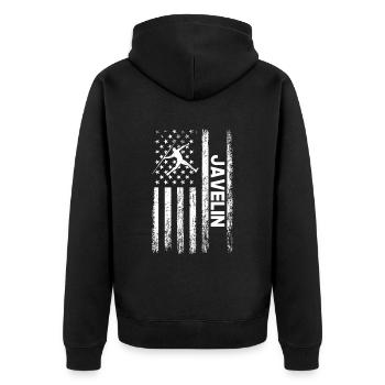 Javelin throwing American flag - Unisex Premium Organic Zip Hoodie - black - Back - Nico (187cm)