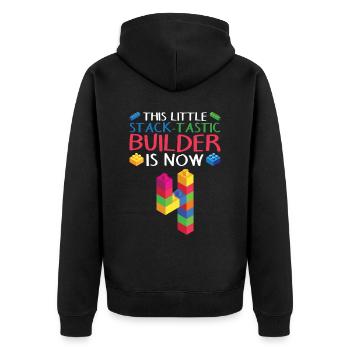 Blockgebäude 4 Jahre Jungendesign Für Kleine - Unisex Premium Organic Zip Hoodie - black - Back - Nico (187cm)