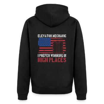 Patriotisches Aufzugsmechanik-design Für - Veste à capuche bio Premium Unisexe - noir - Dos - Nico (187cm)