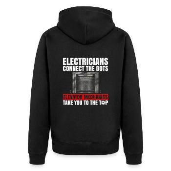 Aufzugs-repaur-design Für Aufzugsinstallateur Und - Unisex Premium Bio Zip Hoodie - Schwarz - Hinten - Nico (187cm)