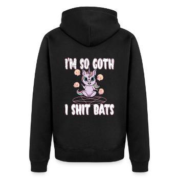 Satan Beelzebub Devil Gothic Pentagram Mystical - Unisex Premium Organic Zip Hoodie - black - Back - Nico (187cm)
