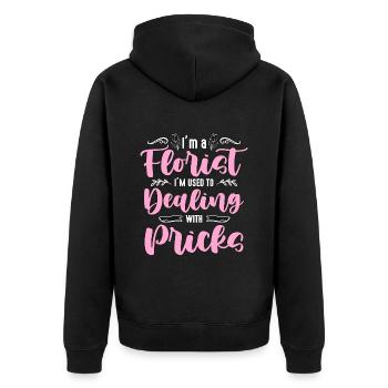 I'm A Florist I'm Used To Floral Designer Florists - Unisex Premium Bio Zip Hoodie - Schwarz - Hinten - Nico (187cm)
