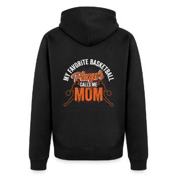 Mein Lieblings Basketballspieler Nennt Mich Mama - Unisex Premium Bio Zip Hoodie - Schwarz - Hinten - Nico (187cm)