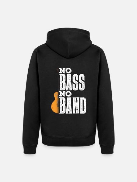 Geen bas Geen Band Band Basgitaar Bassist Muzikant - Uniseks Premium bio ziphoodie - zwart