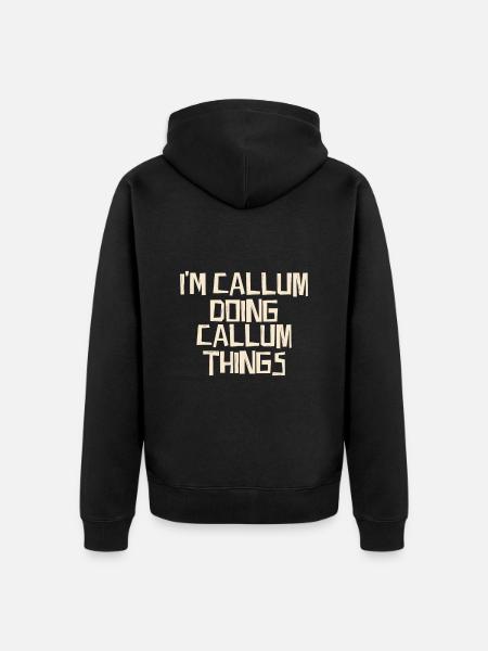 I'm Callum doing Callum things - Unisex Premium Bio Zip Hoodie - Schwarz